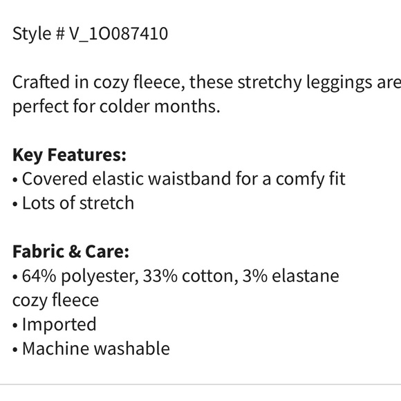 Carter’s cozy fleece leggings black 9 months - Picture 5 of 5